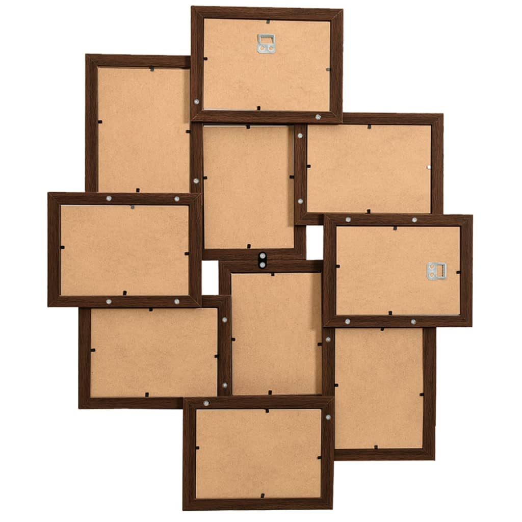 Collage Photo Frame for Picture 10 pcs 13x18 cm Dark Brown MDF