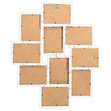 Collage Photo Frame for Picture 10 pcs 10x15 cm White MDF - Side View