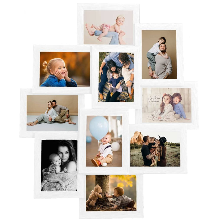 Collage Photo Frame for Picture 10 pcs 13x18 cm White MDF