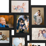 Collage Photo Frame for Picture 10 pcs 10x15 cm Black MDF - Top-Down View