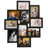 Collage Photo Frame for Picture 10 pcs 13x18 cm Black MDF - Front View