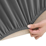 2-Seater Stretch Couch Slipcover Anthracite Polyester Jersey - Side View