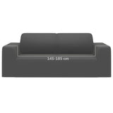 2-Seater Stretch Couch Slipcover Anthracite Polyester Jersey - Rear View