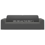 3-Seater Stretch Couch Slipcover Anthracite Polyester Jersey - Rear View