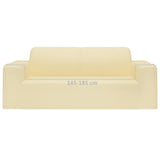 2-Seater Stretch Couch Slipcover Cream Polyester Jersey
