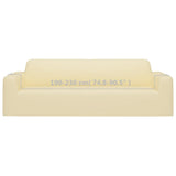 3-Seater Stretch Couch Slipcover Cream Polyester Jersey