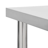 Kitchen Work Table with Wheels 60x60x85 cm Stainless Steel - Top-Down View