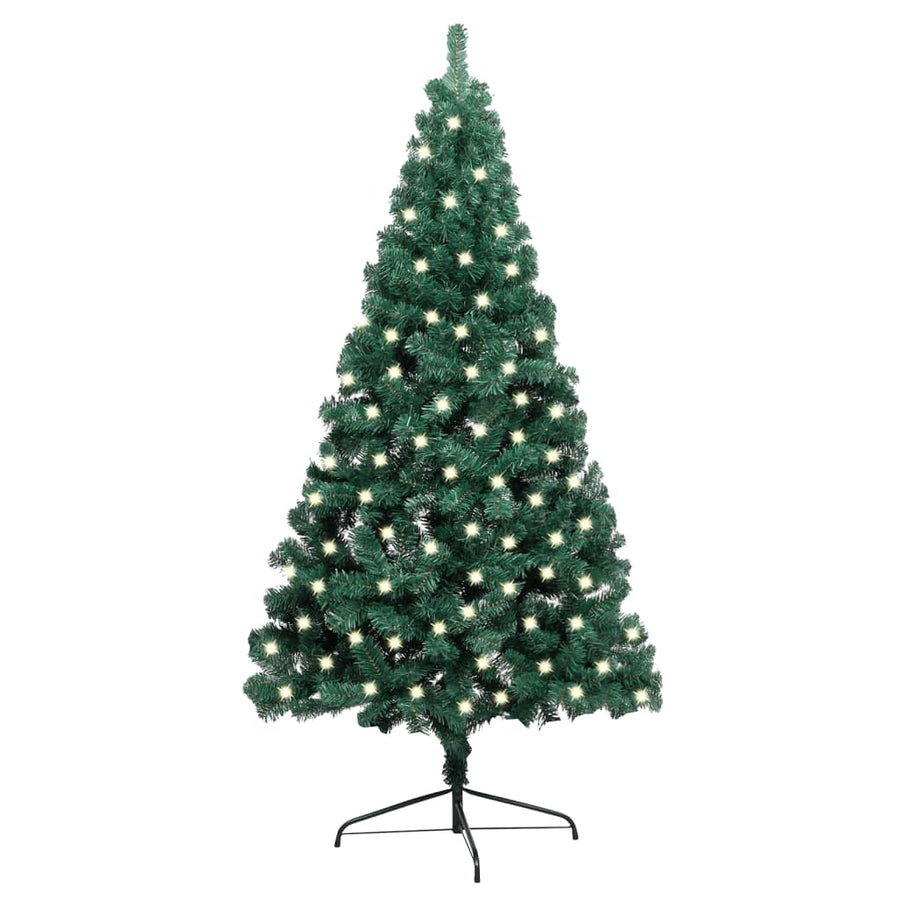 Artificial Half Pre-lit Christmas Tree with St& Green 120 cm