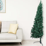 Artificial Half Pre-lit Christmas Tree with Stand Green 120 cm PVC - Side View