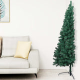 Artificial Half Pre-lit Christmas Tree with Stand Green 150 cm PVC - Front View