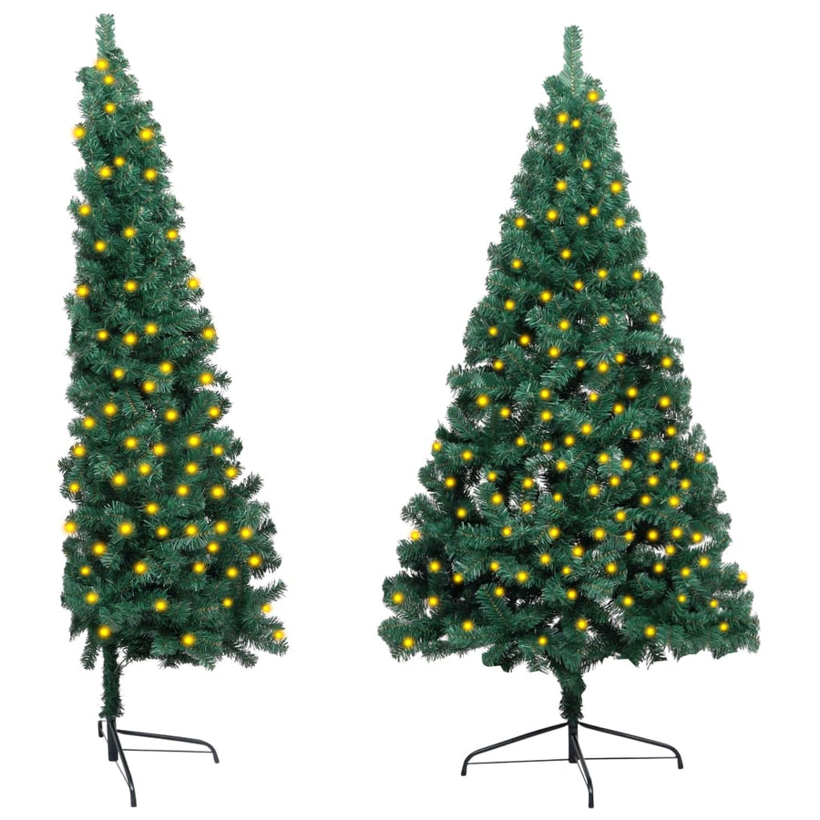 Artificial Half Pre-lit Christmas Tree with St& Green 210 cm
