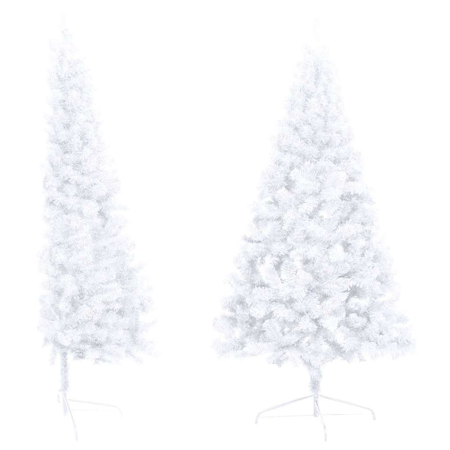 Artificial Half Pre-lit Christmas Tree with Stand White 120 cm PVC