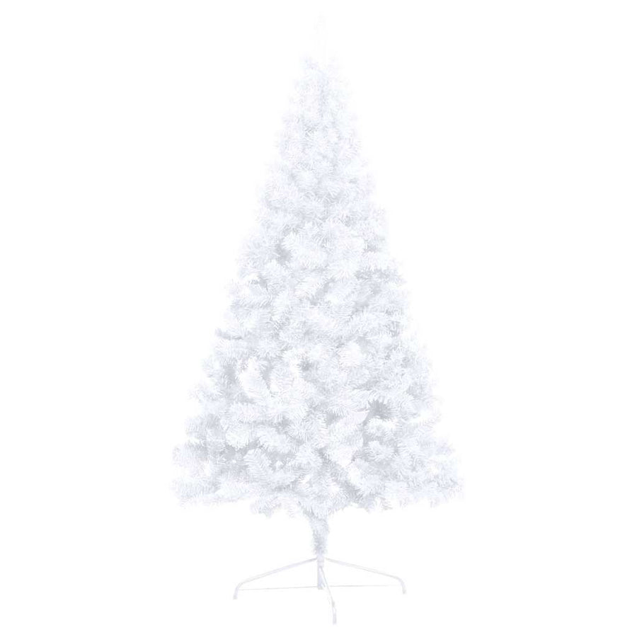 Artificial Half Pre-lit Christmas Tree with Stand White 120 cm PVC