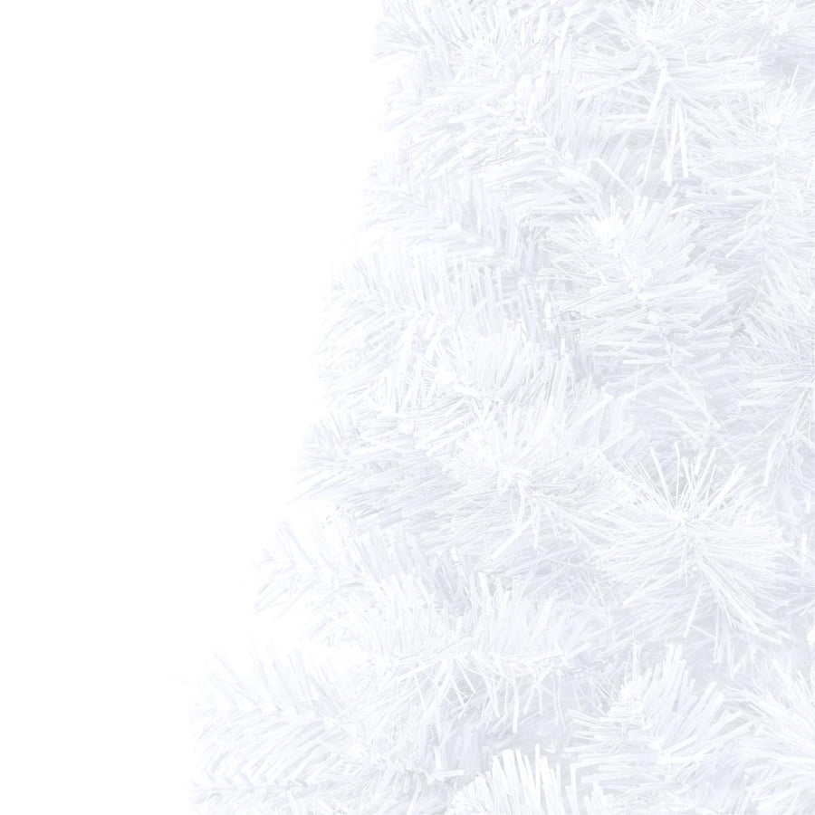 Artificial Half Pre-lit Christmas Tree with Stand White 120 cm PVC