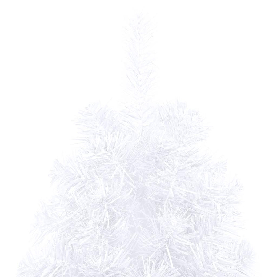 Artificial Half Pre-lit Christmas Tree with Stand White 120 cm PVC