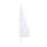 Artificial Half Pre-lit Christmas Tree with Stand White 180 cm PVC - Top-Down View