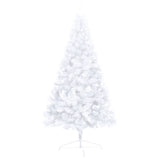 Artificial Half Pre-lit Christmas Tree with Stand White 180 cm PVC