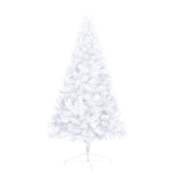 Artificial Half Pre-lit Christmas Tree with Stand White 180 cm PVC - 45-Degree Angle