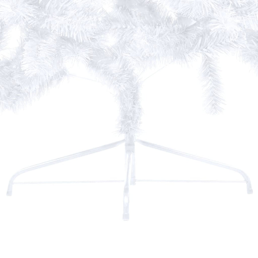 Artificial Half Pre-lit Christmas Tree with Stand White 180 cm PVC