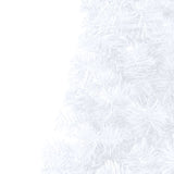 Artificial Half Pre-lit Christmas Tree with Stand White 180 cm PVC - Close-Up Angle