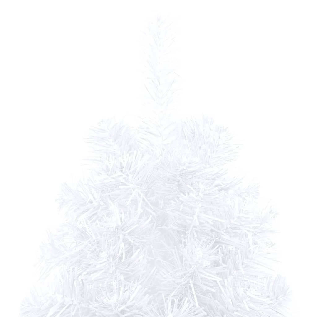 Artificial Half Pre-lit Christmas Tree with Stand White 180 cm PVC