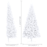 Artificial Half Pre-lit Christmas Tree with Stand White 180 cm PVC
