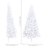 Artificial Half Pre-lit Christmas Tree with Stand White 180 cm PVC - Extra Image