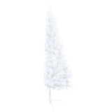 Artificial Half Pre-lit Christmas Tree with Stand White 210 cm PVC - Top-Down View