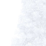Artificial Half Pre-lit Christmas Tree with Stand White 210 cm PVC - Close-Up Angle