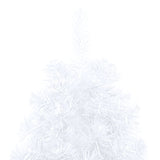 Artificial Half Pre-lit Christmas Tree with Stand White 210 cm PVC - Low Angle