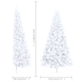 Artificial Half Pre-lit Christmas Tree with Stand White 210 cm PVC - Extra Image