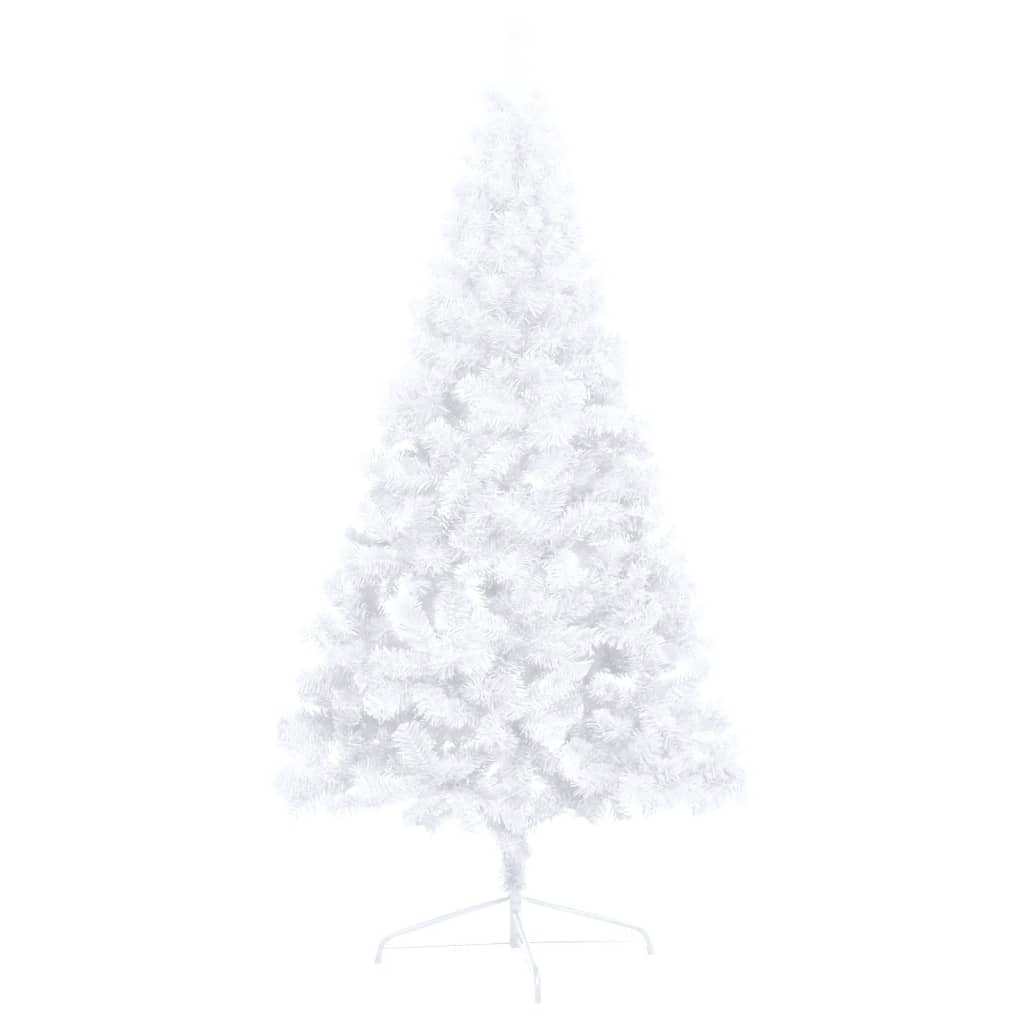 Artificial Half Pre-lit Christmas Tree with Stand White 240 cm PVC