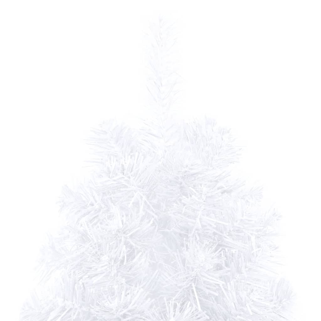 Artificial Half Pre-lit Christmas Tree with Stand White 240 cm PVC