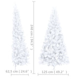 Artificial Half Pre-lit Christmas Tree with Stand White 240 cm PVC - Extra Image