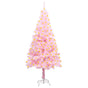 Artificial Pre-lit Christmas Tree with Stand Pink 150 cm PVC