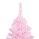 Artificial Pre-lit Christmas Tree with Stand Pink 150 cm PVC