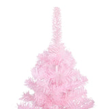 Artificial Pre-lit Christmas Tree with Stand Pink 150 cm PVC - Top-Down View