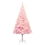 Artificial Pre-lit Christmas Tree with Stand Pink 180 cm PVC