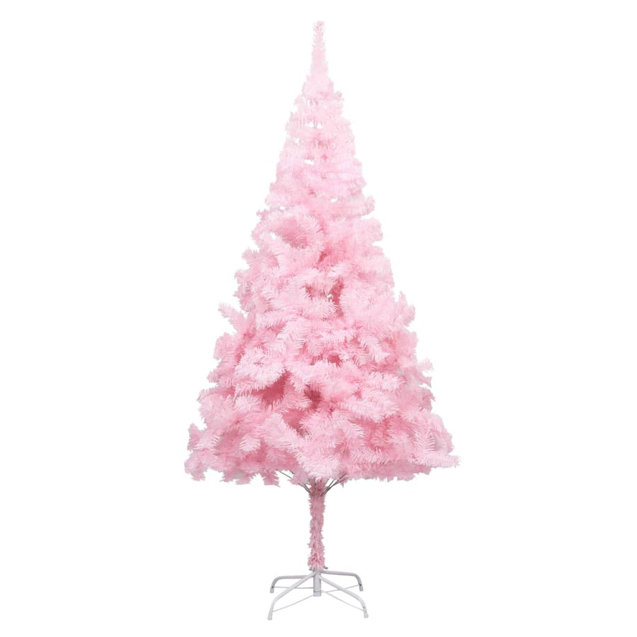 Artificial Pre-lit Christmas Tree with Stand Pink 240 cm PVC