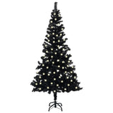 Artificial Pre-lit Christmas Tree with Stand Black 120 cm PVC