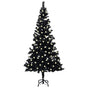 Artificial Pre-lit Christmas Tree with Stand Black 120 cm PVC
