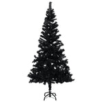 Artificial Pre-lit Christmas Tree with Stand Black 120 cm PVC