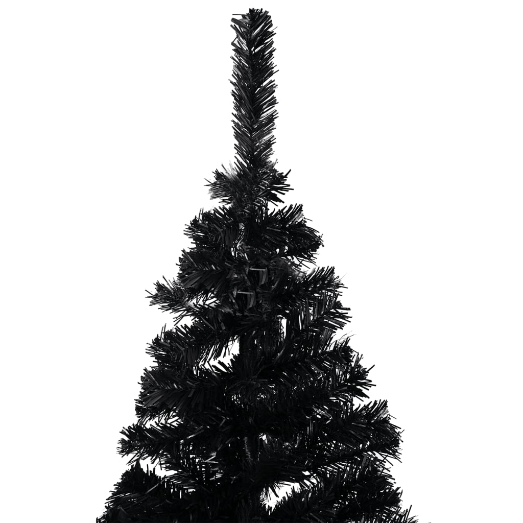 Artificial Pre-lit Christmas Tree with Stand Black 120 cm PVC
