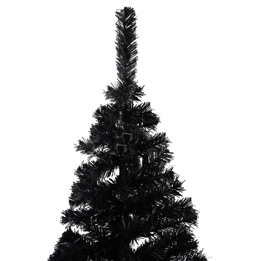 Artificial Pre-lit Christmas Tree with Stand Black 150 cm PVC