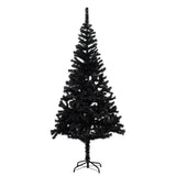 Artificial Pre-lit Christmas Tree with Stand Black 180 cm PVC