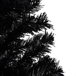 Artificial Pre-lit Christmas Tree with Stand Black 180 cm PVC