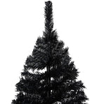 Artificial Pre-lit Christmas Tree with Stand Black 180 cm PVC
