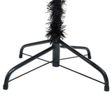 Artificial Pre-lit Christmas Tree with Stand Black 180 cm PVC - 45-Degree Angle