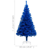 Artificial Pre-lit Christmas Tree with Stand Blue 120 cm PVC - Close-Up Angle