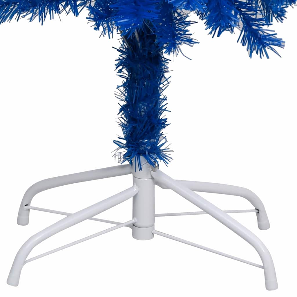 Artificial Pre-lit Christmas Tree with Stand Blue 210 cm PVC